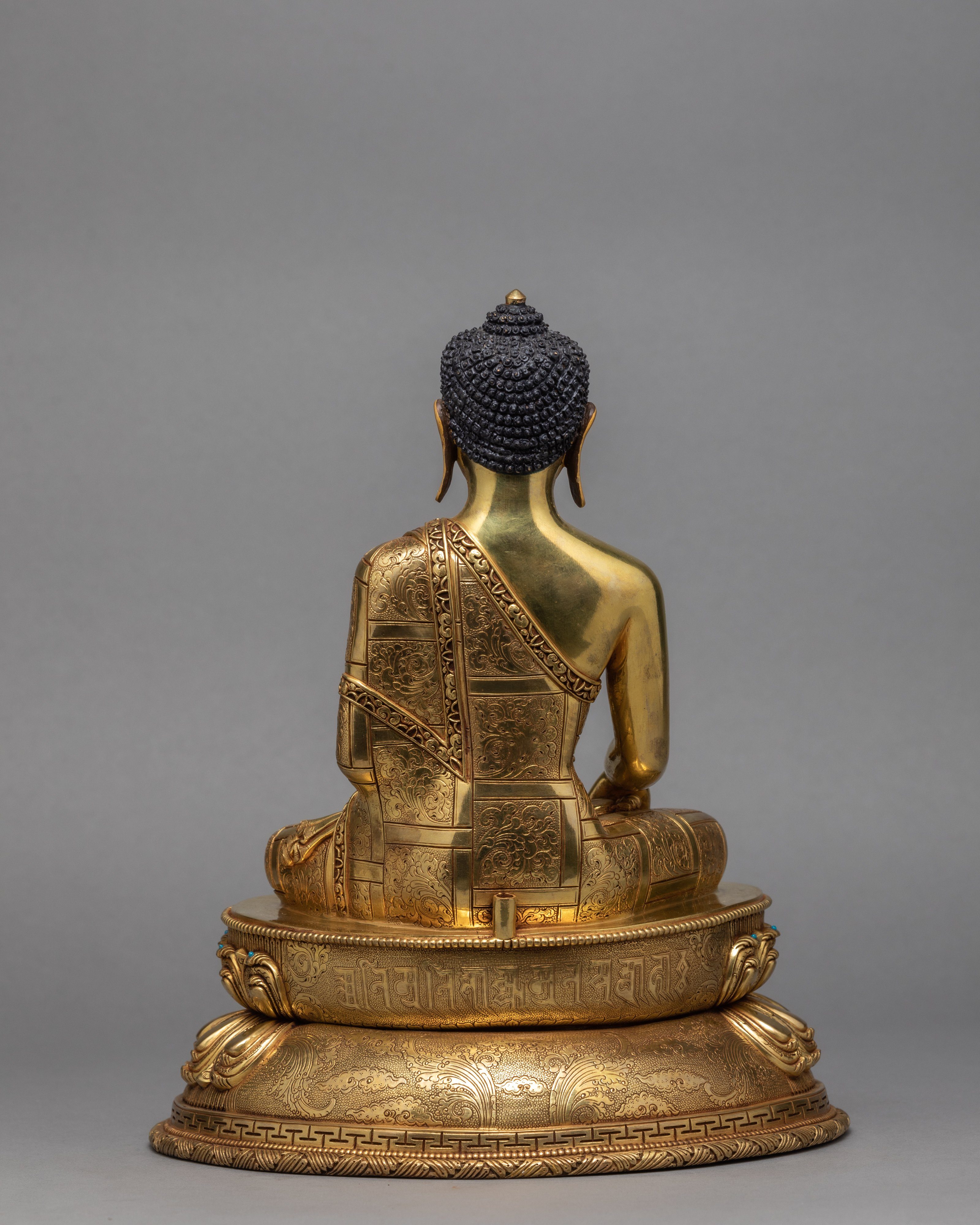 Shakyamuni Buddha Statue, Traditional 24k Gold Buddha Statue, Himalayan Art