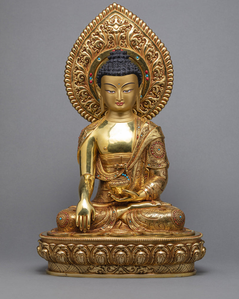 24K Gold Gilded, Shakyamuni Buddha Statue