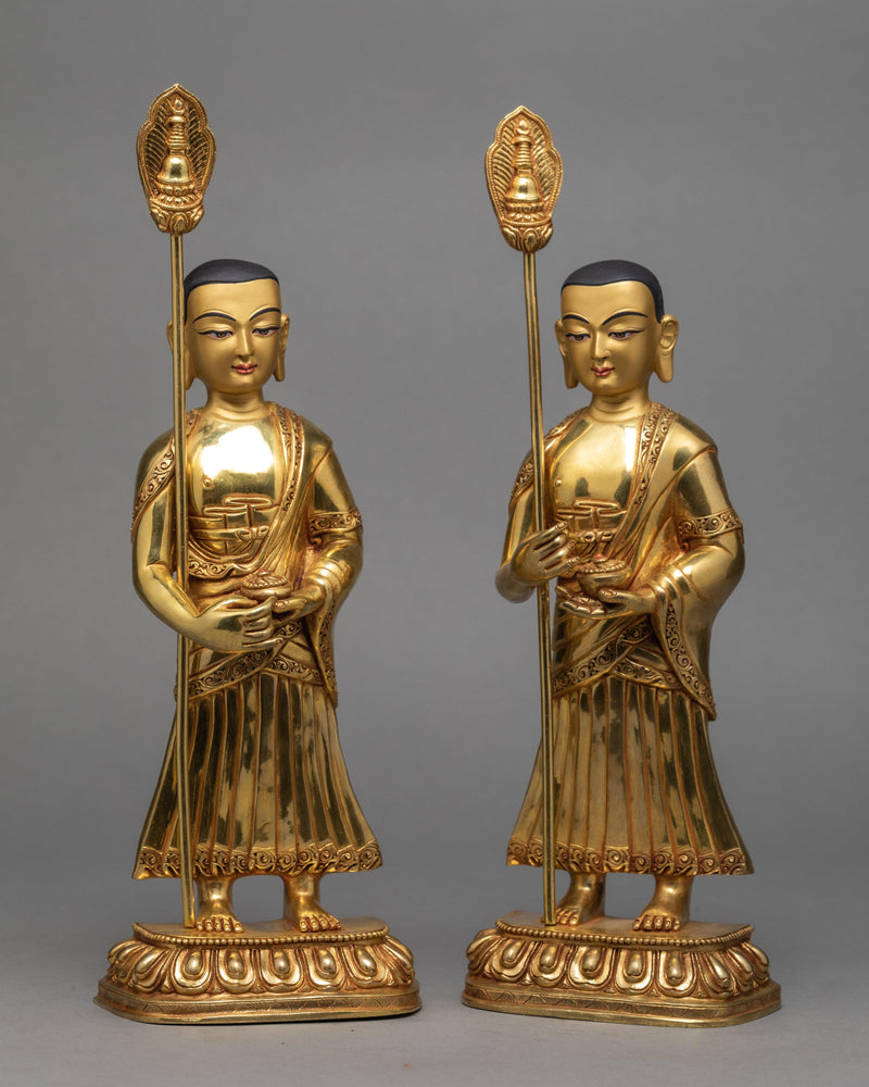 Shakyamuni Buddha Disciples Statue -  Shariputra, and Maudgalyayana 