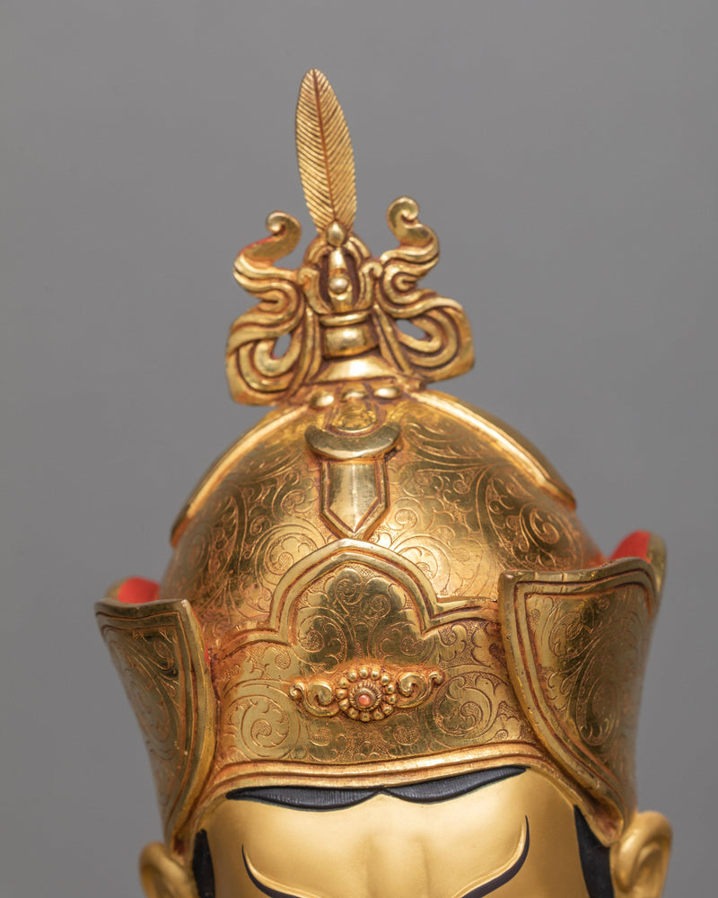 Tso Pema Guru Rinpoche Statue, 24K Gold Gilded Statue of Guru Padmasambhava