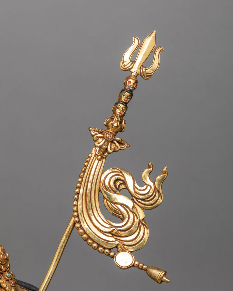 Tso Pema Guru Rinpoche Statue, 24K Gold Gilded Statue of Guru Padmasambhava