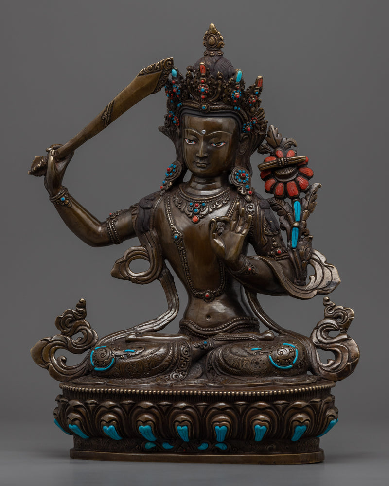 Bodhisattva Manjushri Statue | Himalayan Sculpture of Bodhisattva of Wisdom