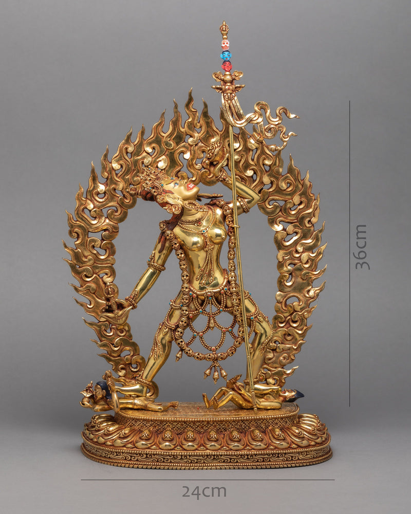 Vajrayogini Statue, Traditionally Gold Gilded Dakini Statue
