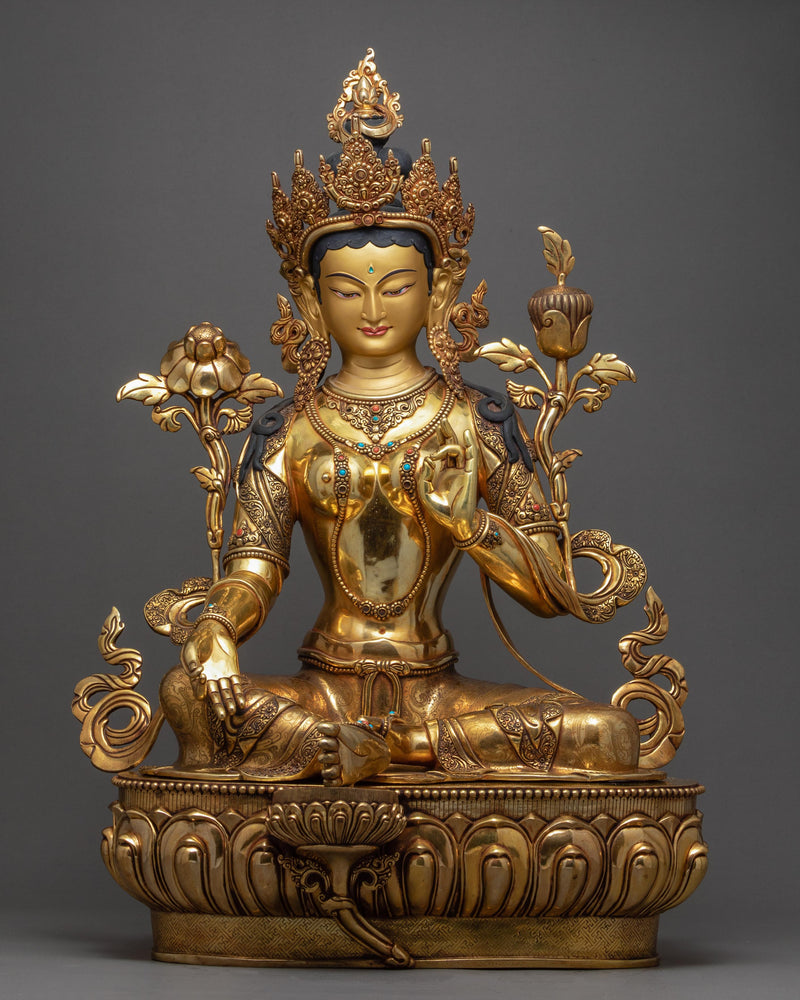 Green Tara, Female Buddha Statue