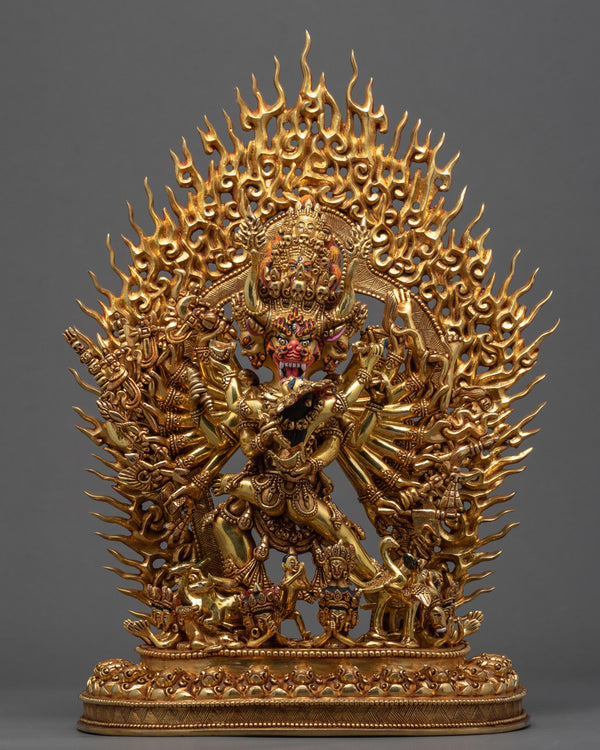 Yamantaka with consort Statue